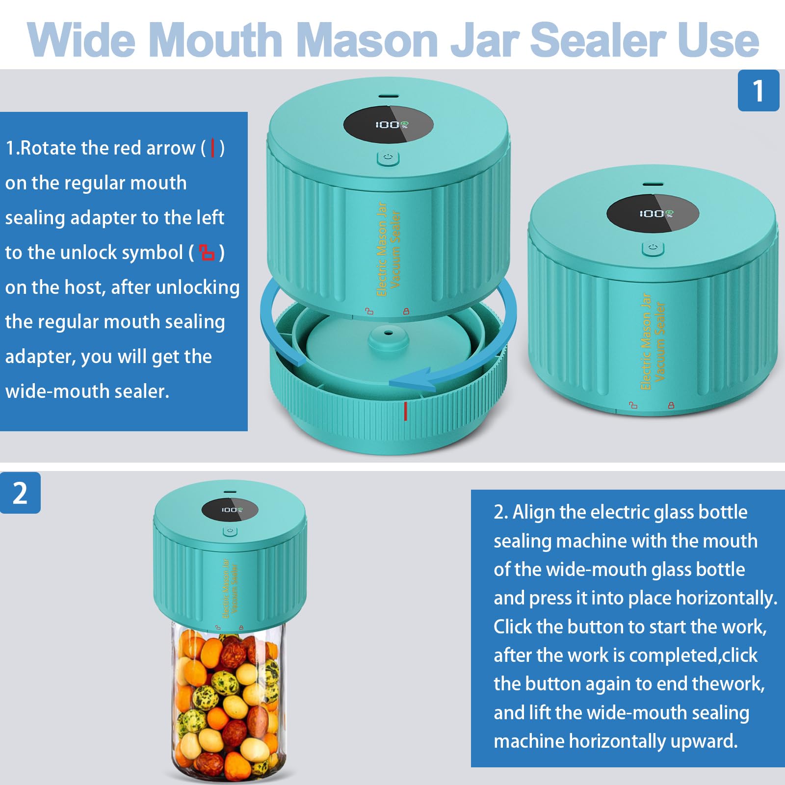 Love Moment regular-mouth mason jar lids included for airtight seals.