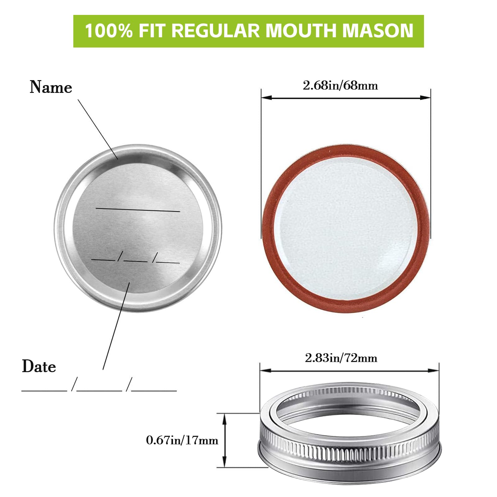 Love Moment silver regular-mouth rings ensure airtight storage for preserved foods