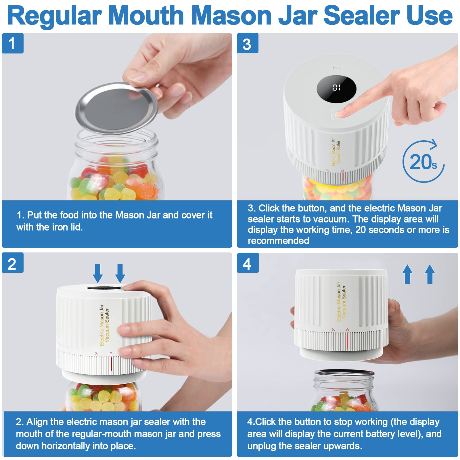 LOVE MOMENT standard-mouth converter attached to lid for regular jars