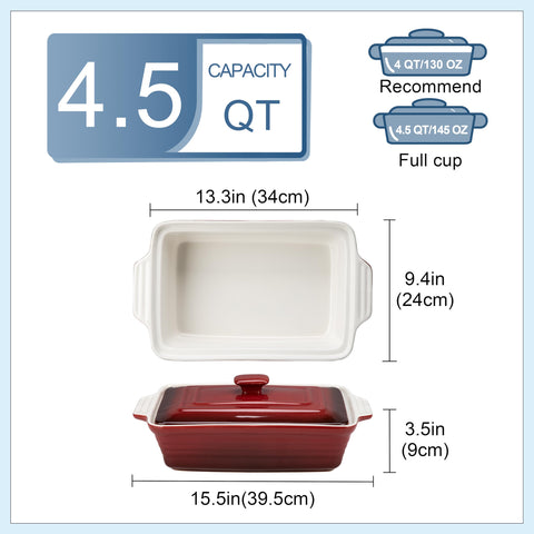 LOVECASA 9x13 ceramic lasagna pan, ideal for layering flavors and easy serving