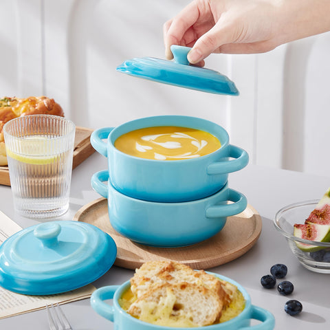 LOVECASA blue cocotte serves as stylish cookware and serveware
