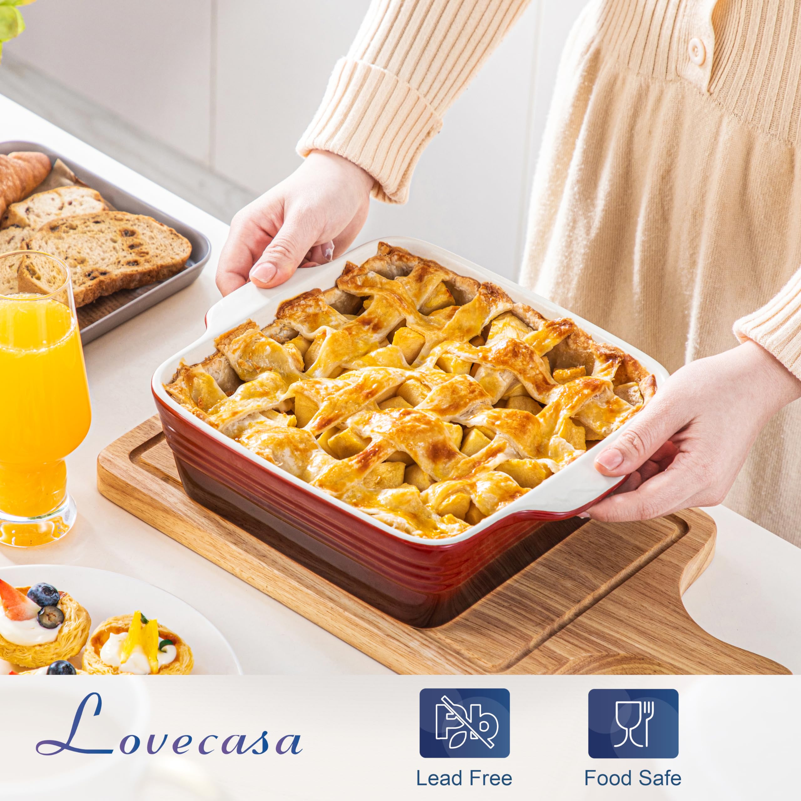 LOVECASA even-bake surface promotes uniform browning and cooking