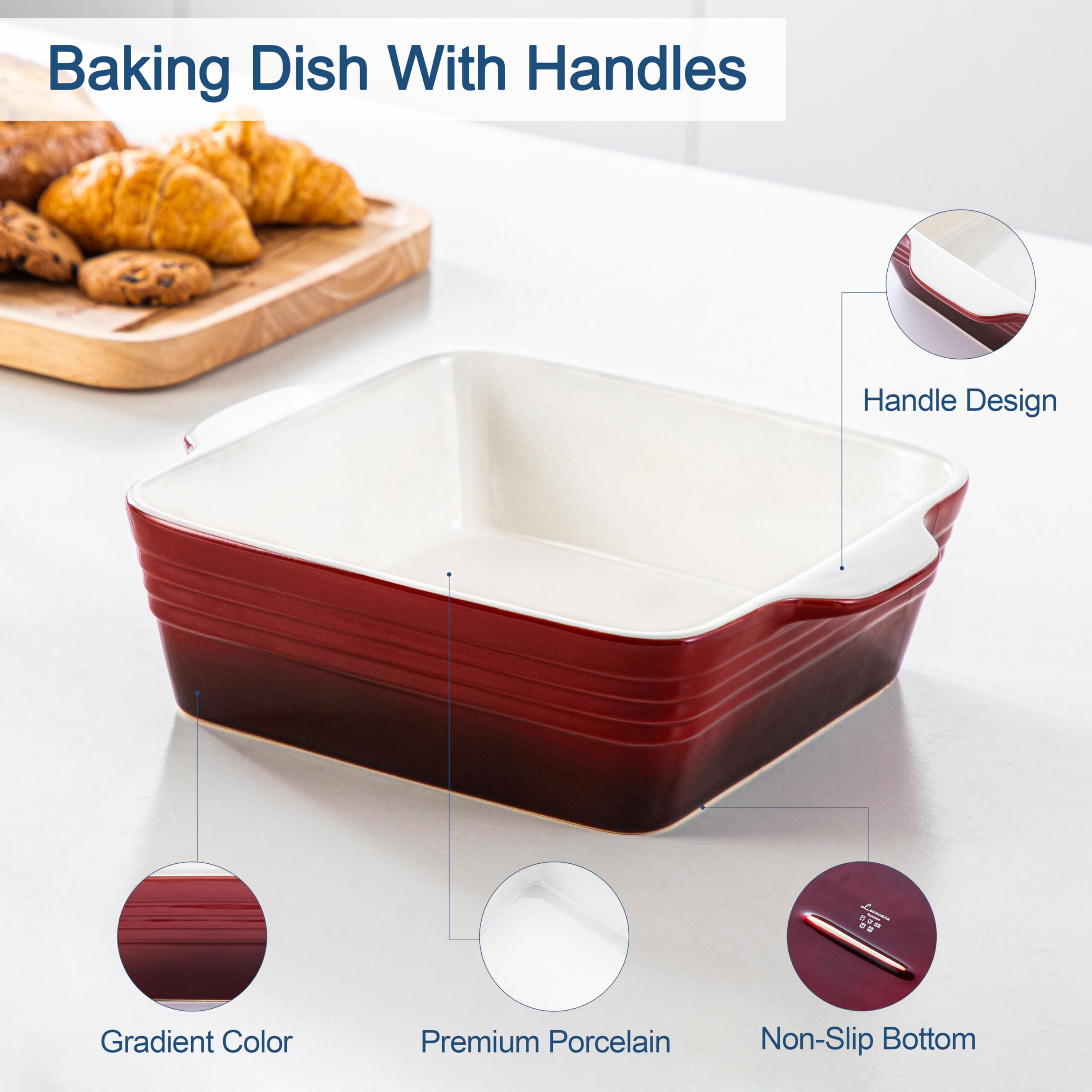 LOVECASA gift-ready baking pan bright red finish for any kitchen