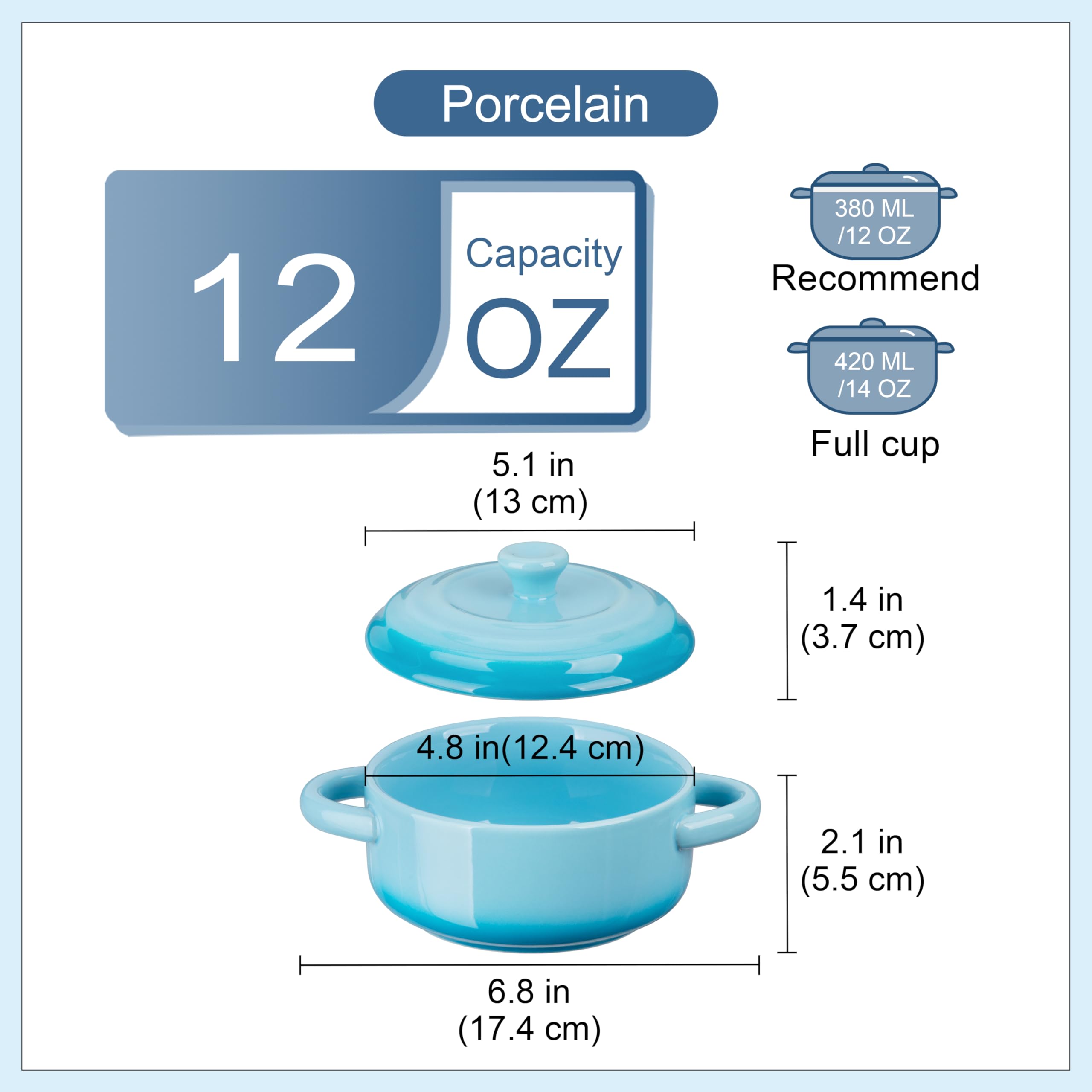 LOVECASA mini cocotte with dual handles for safe, easy transport from oven to table