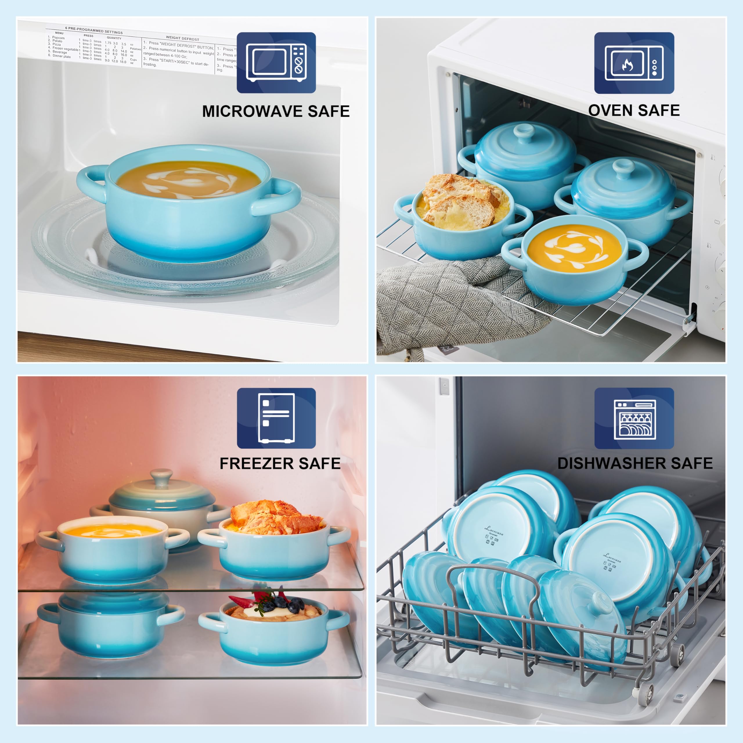 LOVECASA mini cocotte oven-safe ceramic for versatile baking and reheating