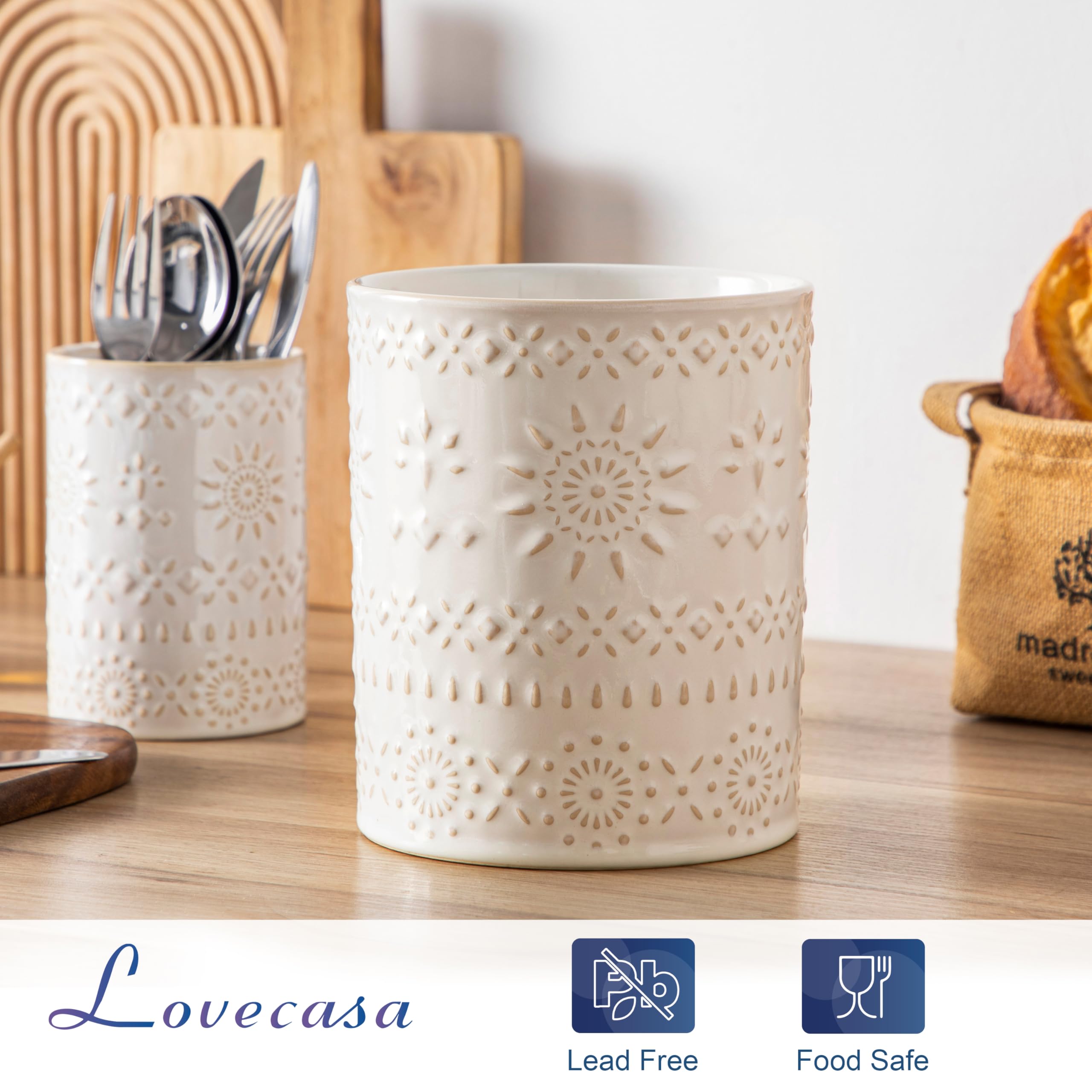 LOVECASA Oasis embossed ceramic pattern enhances kitchen decor vibe