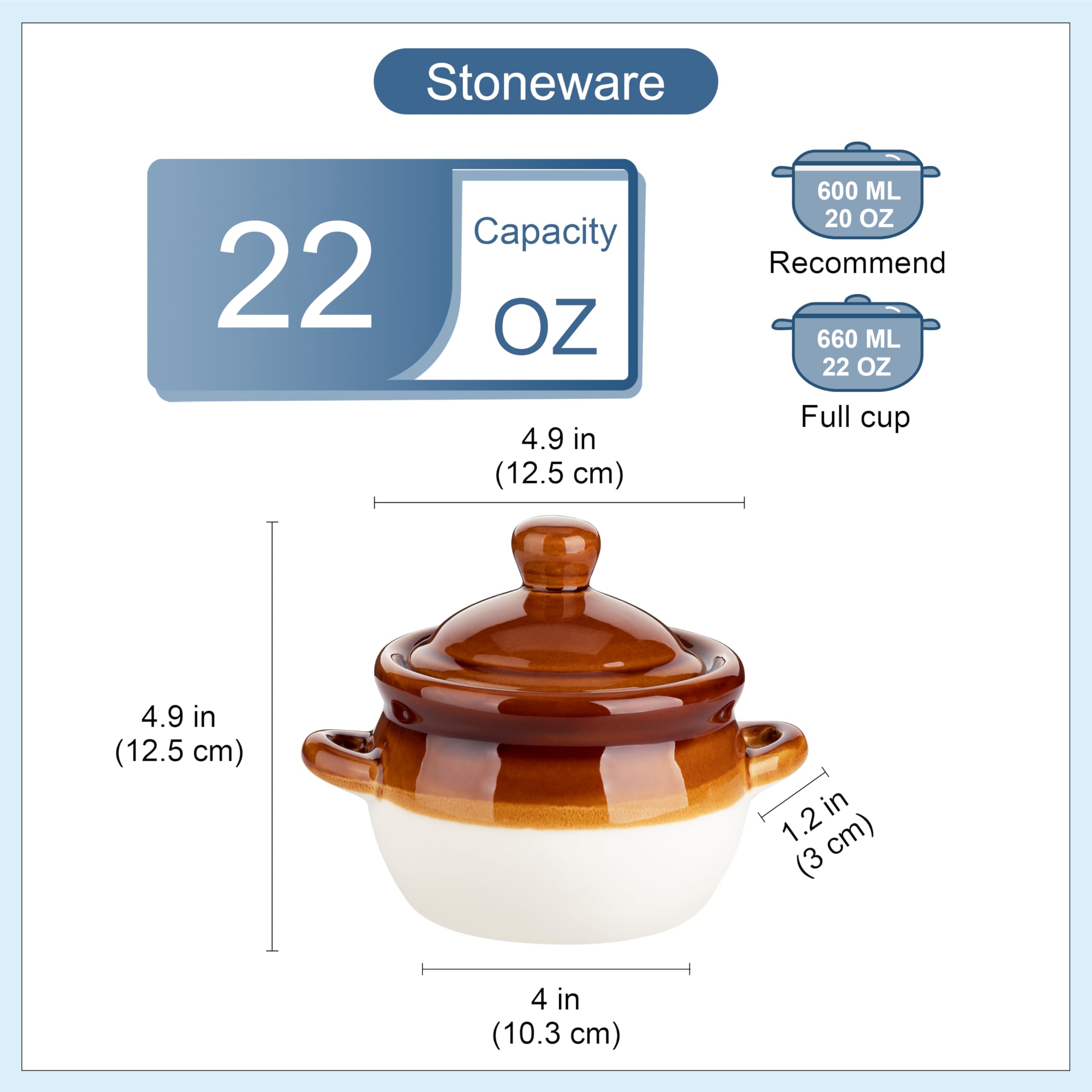 LOVECASA oven-safe 22 oz soup bowl – great for reheating and serving.