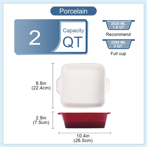 LOVECASA stoneware brownie pan with non-stick glaze for easy release