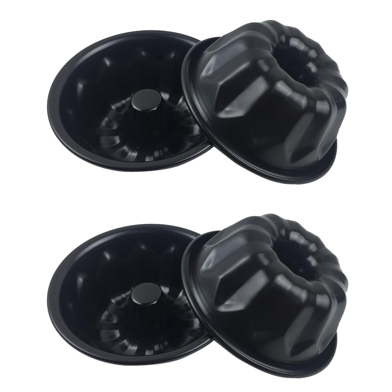 LoveDeal mini fluted cake pan 4-inch set, even heating for perfect small cakes.