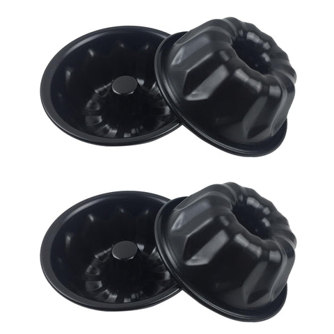 LoveDeal mini fluted cake pan 4-inch set, even heating for perfect small cakes.