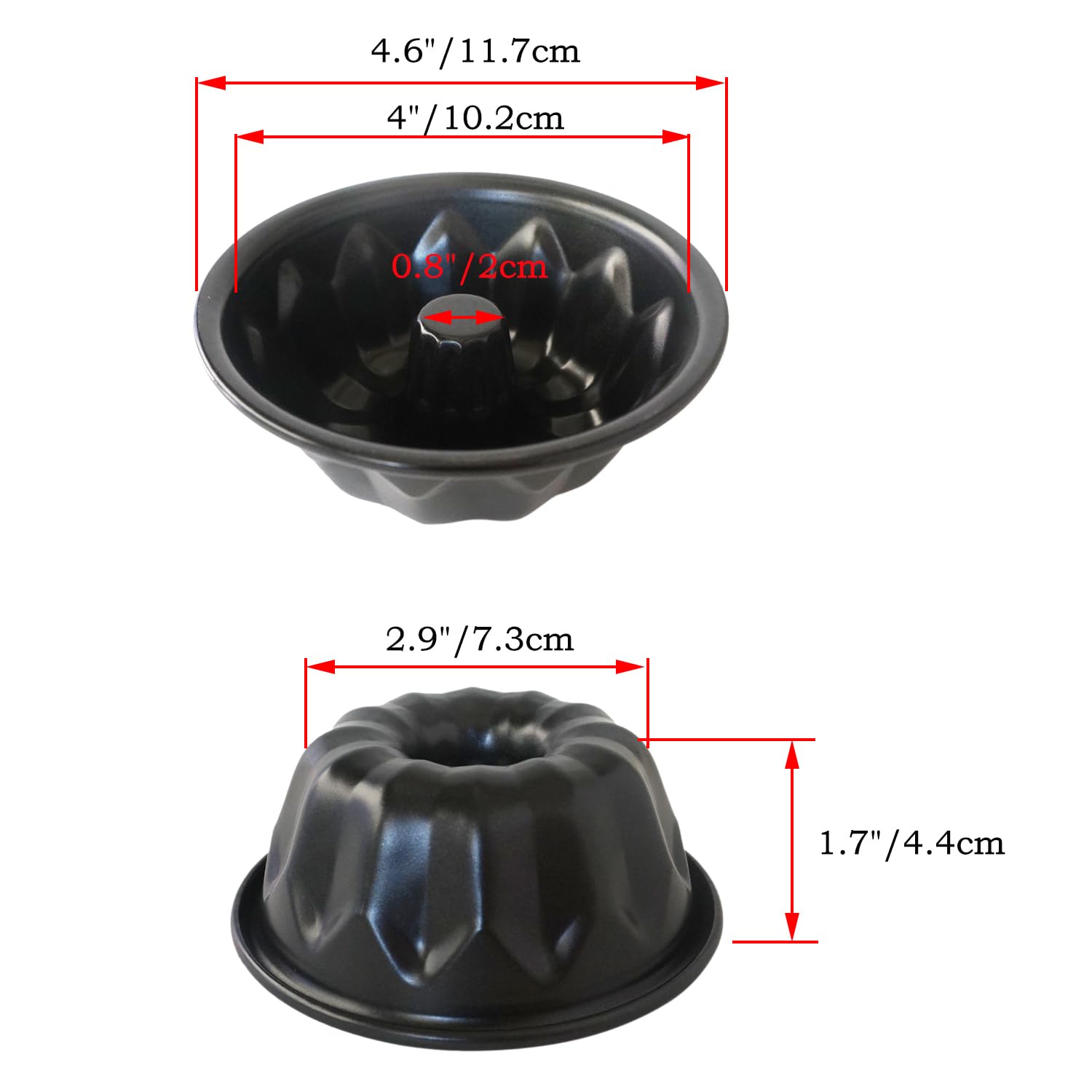 LoveDeal mini fluted cake pan 4-inch set with nonstick release for easy demolding.