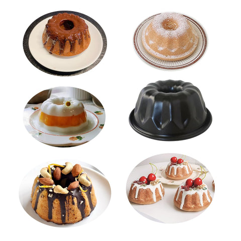 LoveDeal mini fluted cake pan 4-inch set, carbon steel for steady heat.