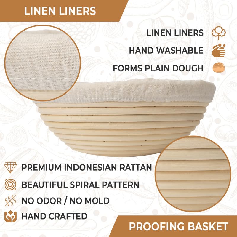 LoveHaven banneton 10-inch round bread-proofing basket for consistent loaf height.