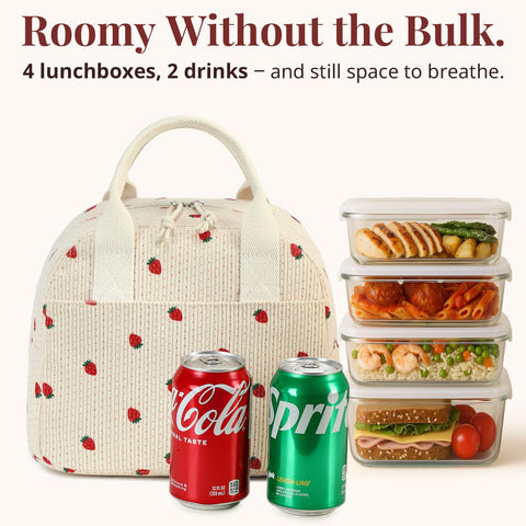 LOVELYWIND lunch bag side pocket shows convenient storage on the go