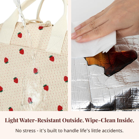 LOVELYWIND water-repellent exterior protects contents during outings