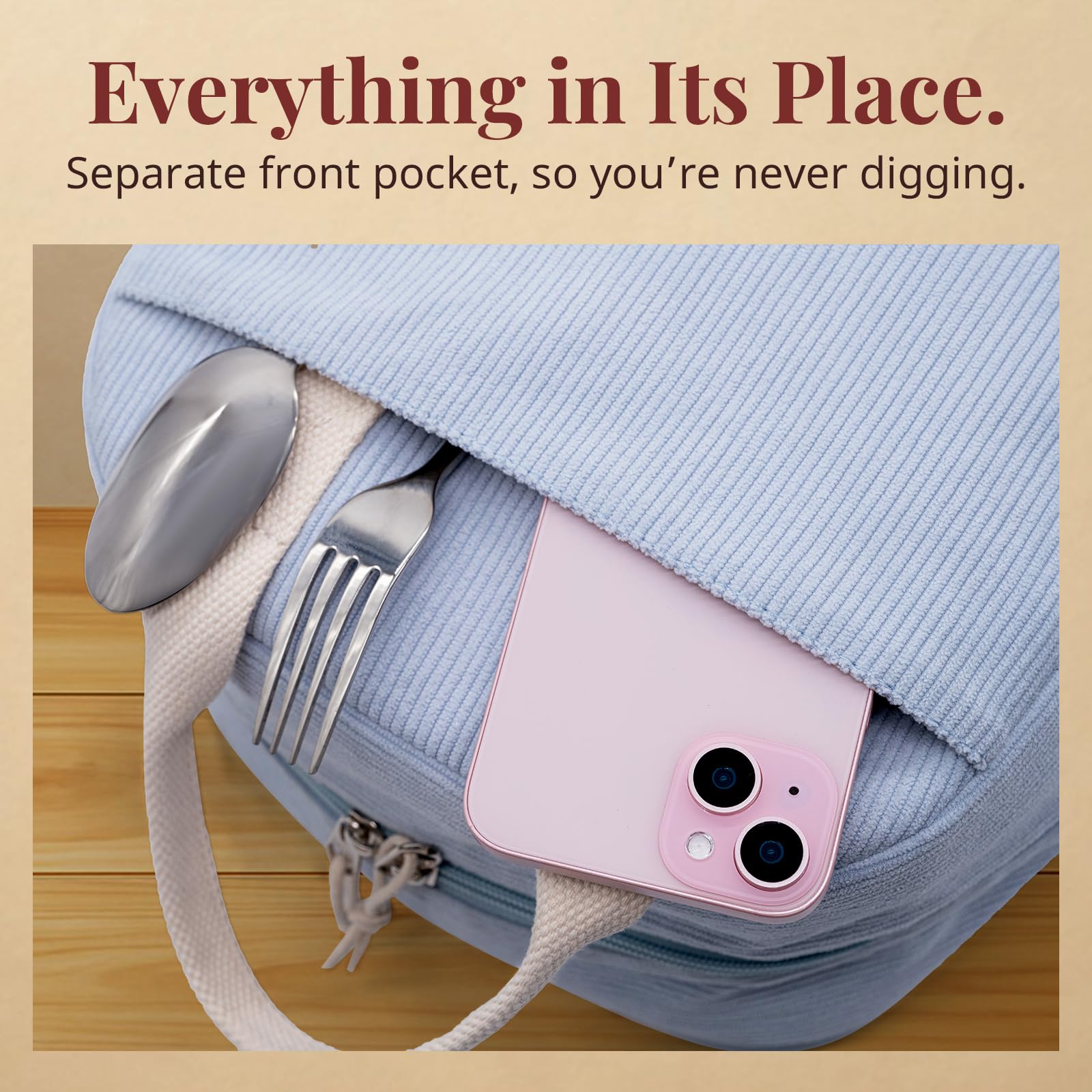 LOVELYWIND water-repellent exterior protects contents during travel.