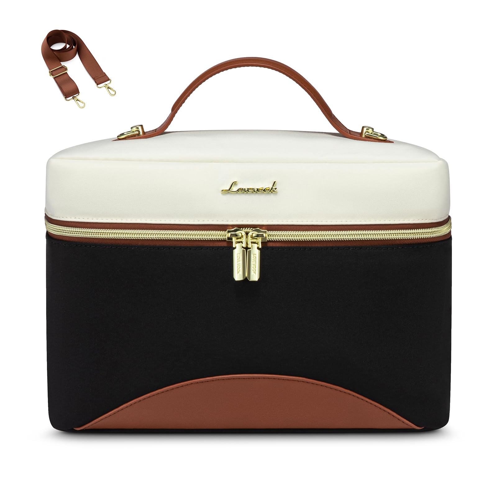 LOVEVOOK insulated lunch bag medium capacity, fits two lunch boxes for daily office meals.