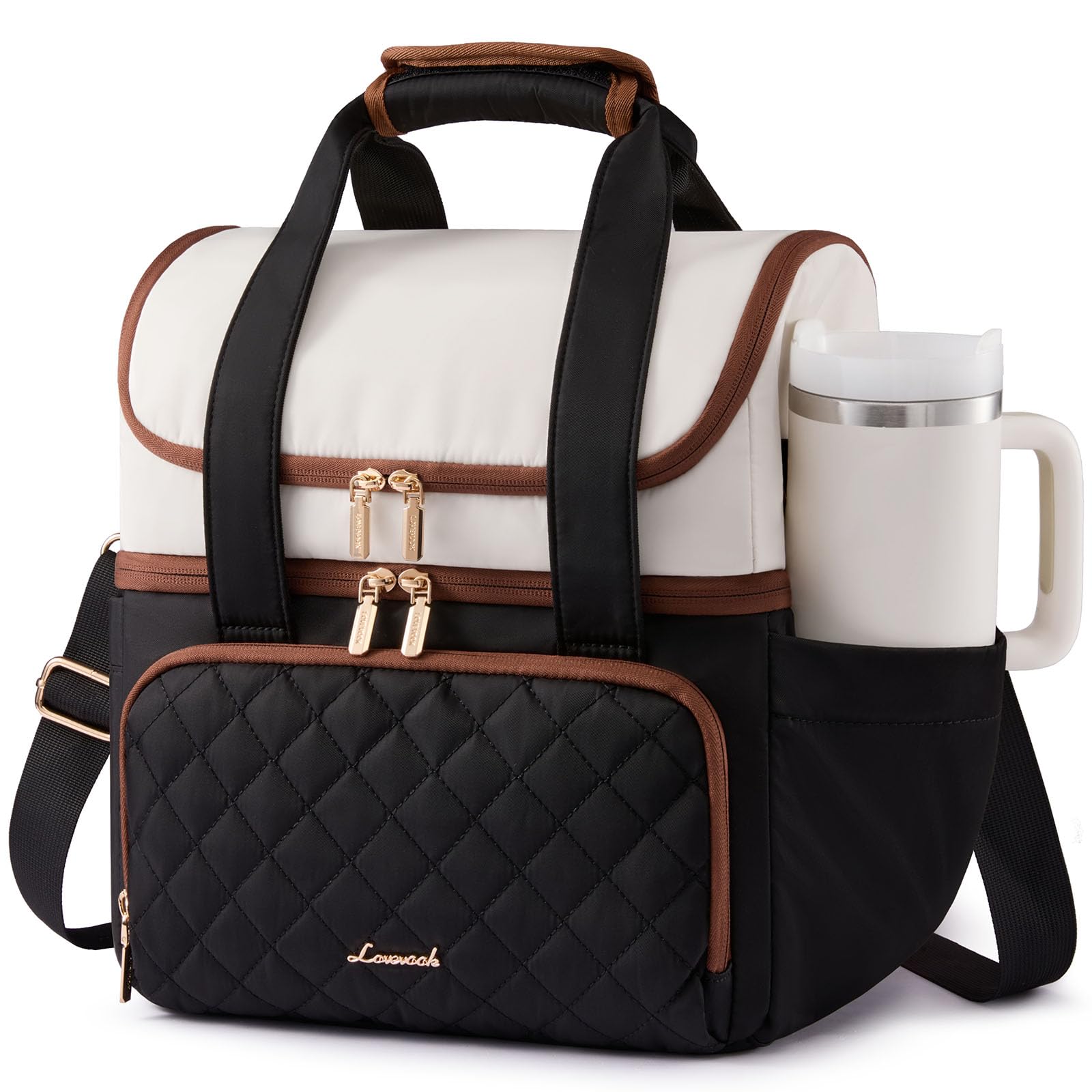LOVEVOOK insulated lunch bag with U-shaped opening for easy access to meals on the go.