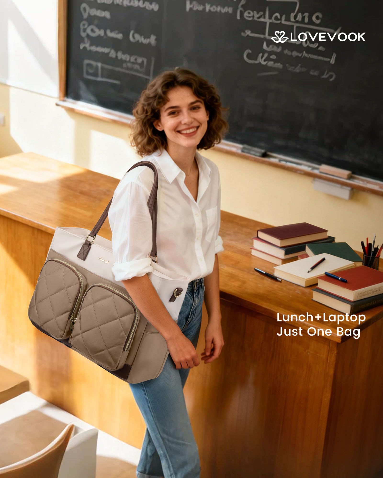 LOVEVOOK insulated lunch compartment preserves meals and protects devices in the same bag.