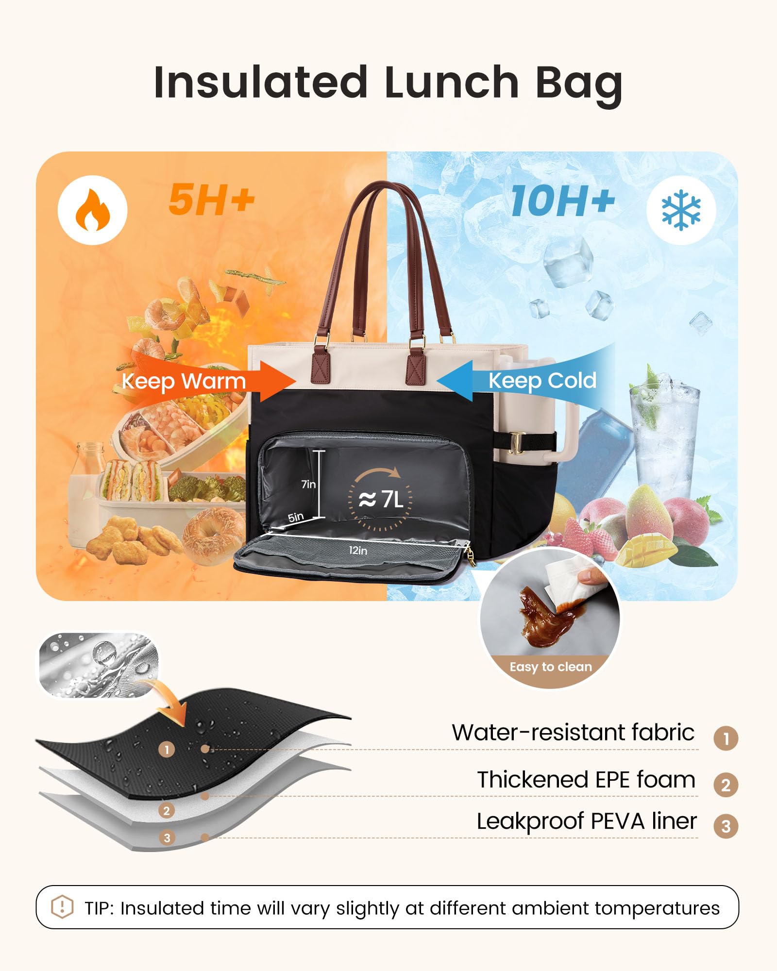 LOVEVOOK front pockets organize pens and keys for quick access.