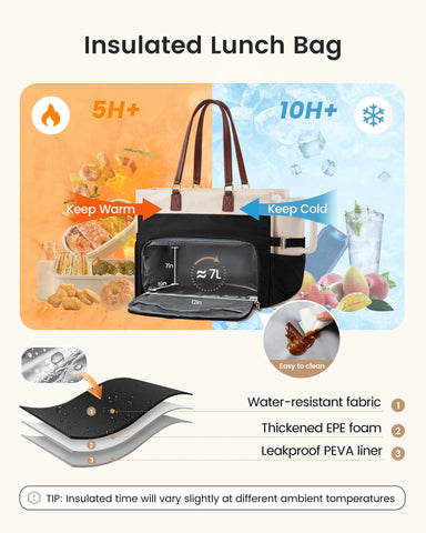 LOVEVOOK front pockets organize pens and keys for quick access.