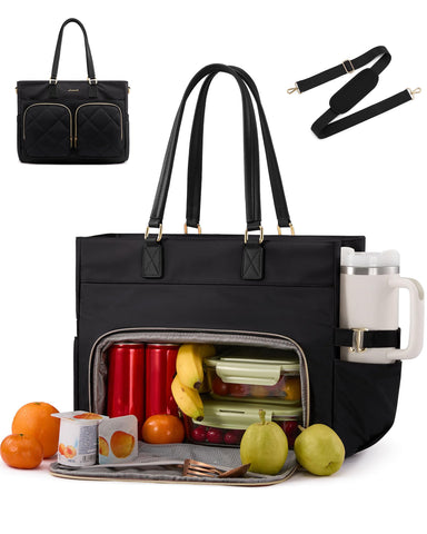 LOVEVOOK Lunch Tote front pockets for quick access and organized daily essentials