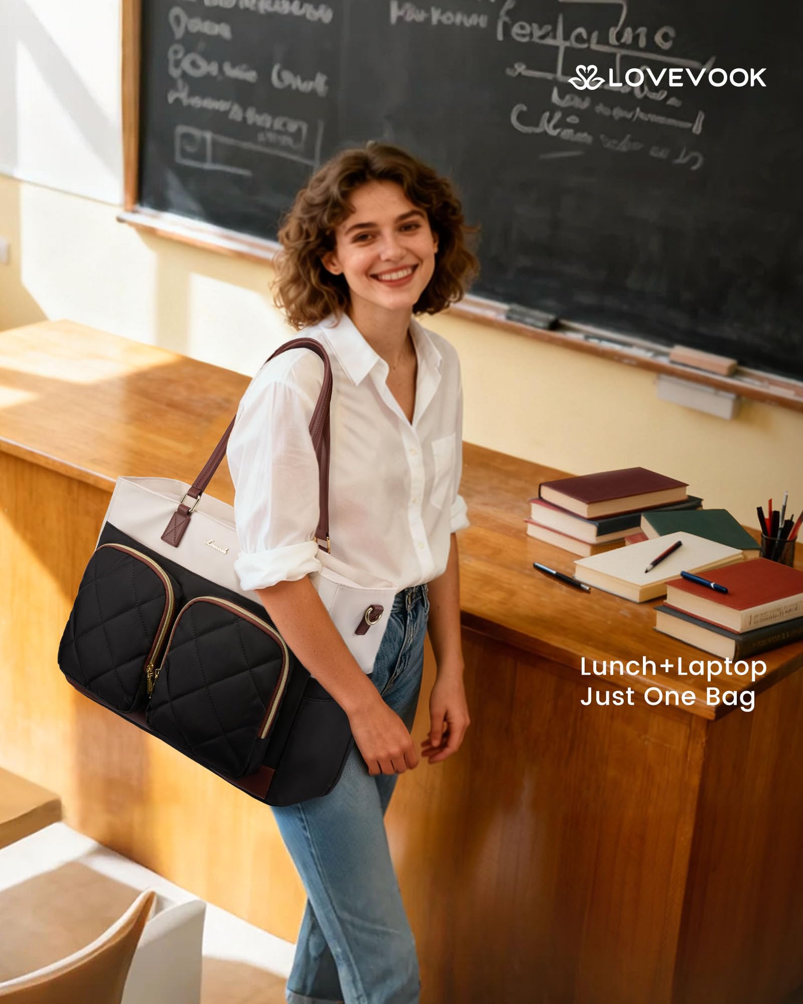LOVEVOOK premium PU leather handles add a professional, durable touch.