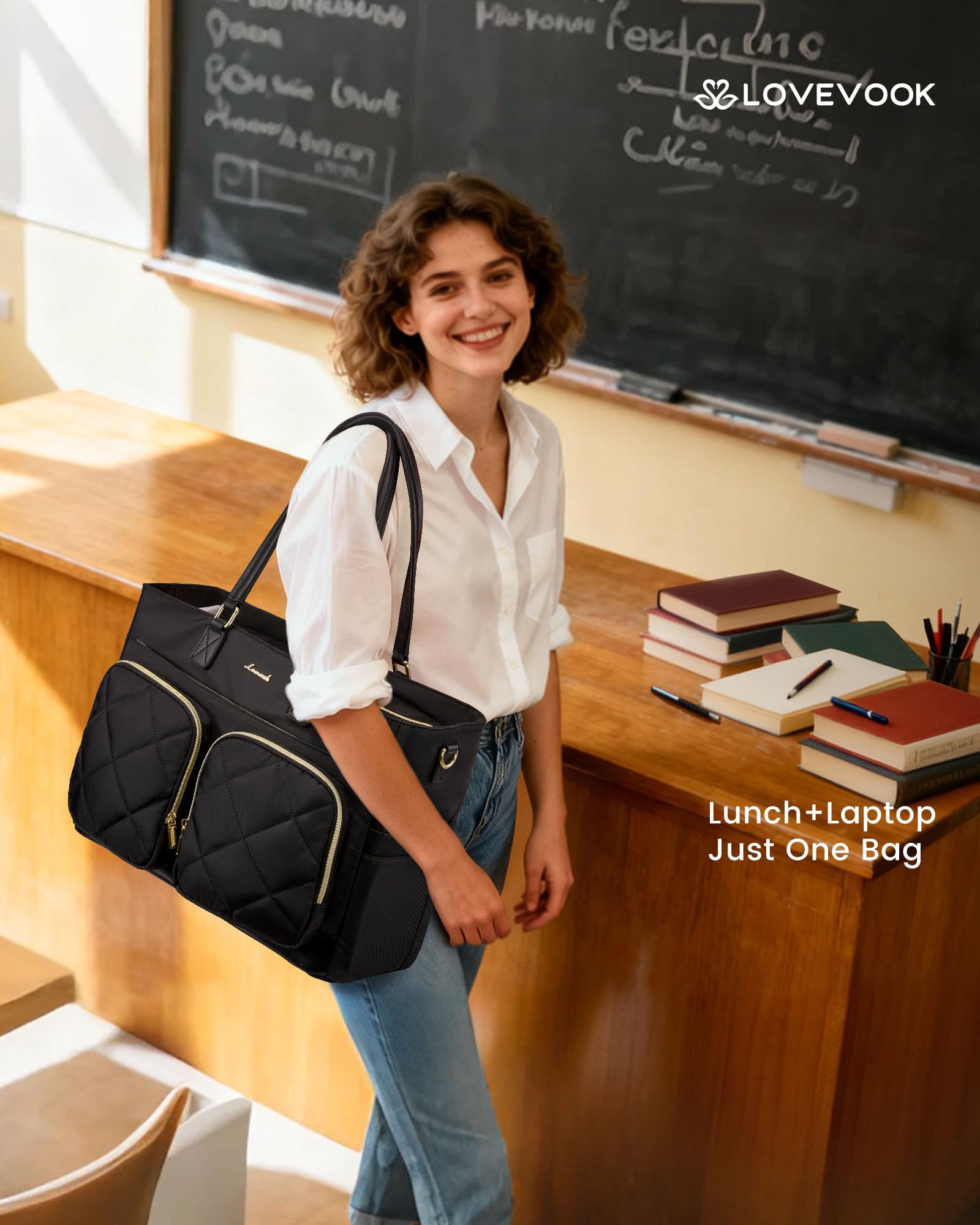 LOVEVOOK Premium PU leather handles add a professional finish