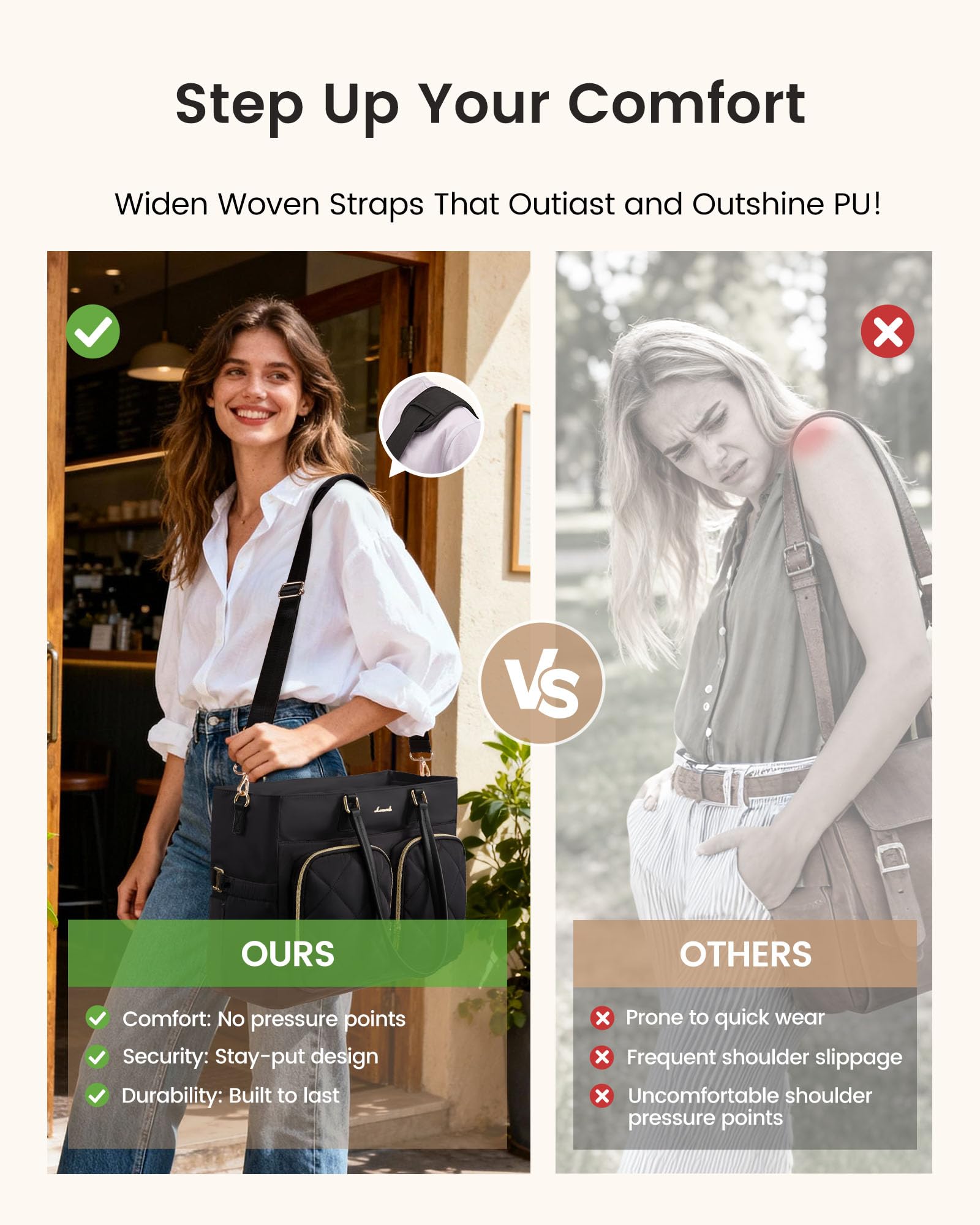 LOVEVOOK Side pockets provide tumbler access and guard the main compartment