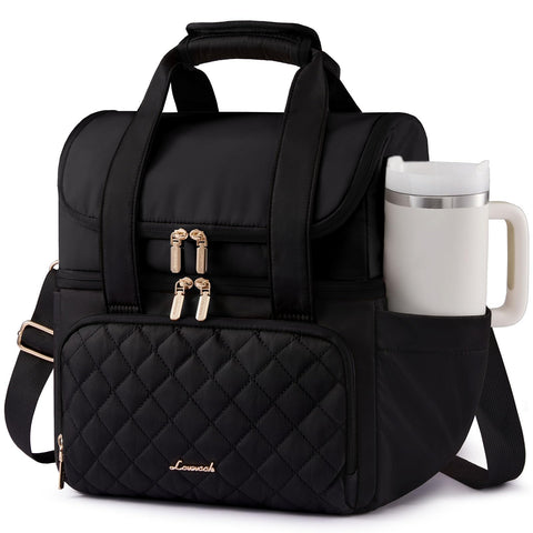 LOVEVOOK insulated lunch bag with a wide opening for easy meal access.
