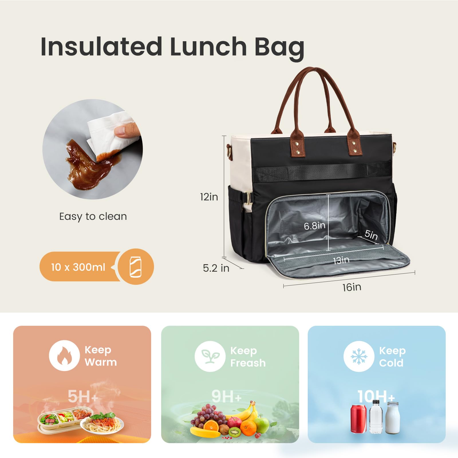 LOVEVOOK leakproof lunch compartment keeps meals contained and spill-free.