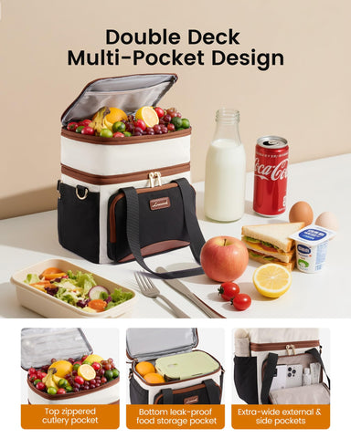 LOVEVOOK lunch tote with adjustable strap for comfortable carry.