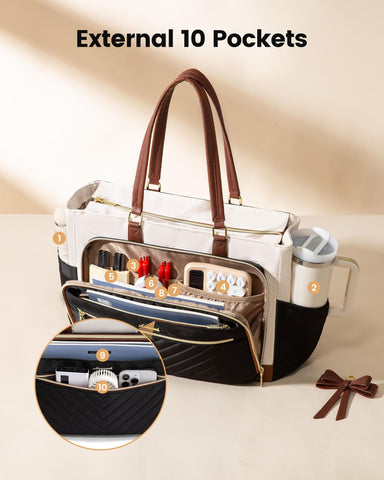 LOVEVOOK quilted tote design versatile carry as handbag or crossbody