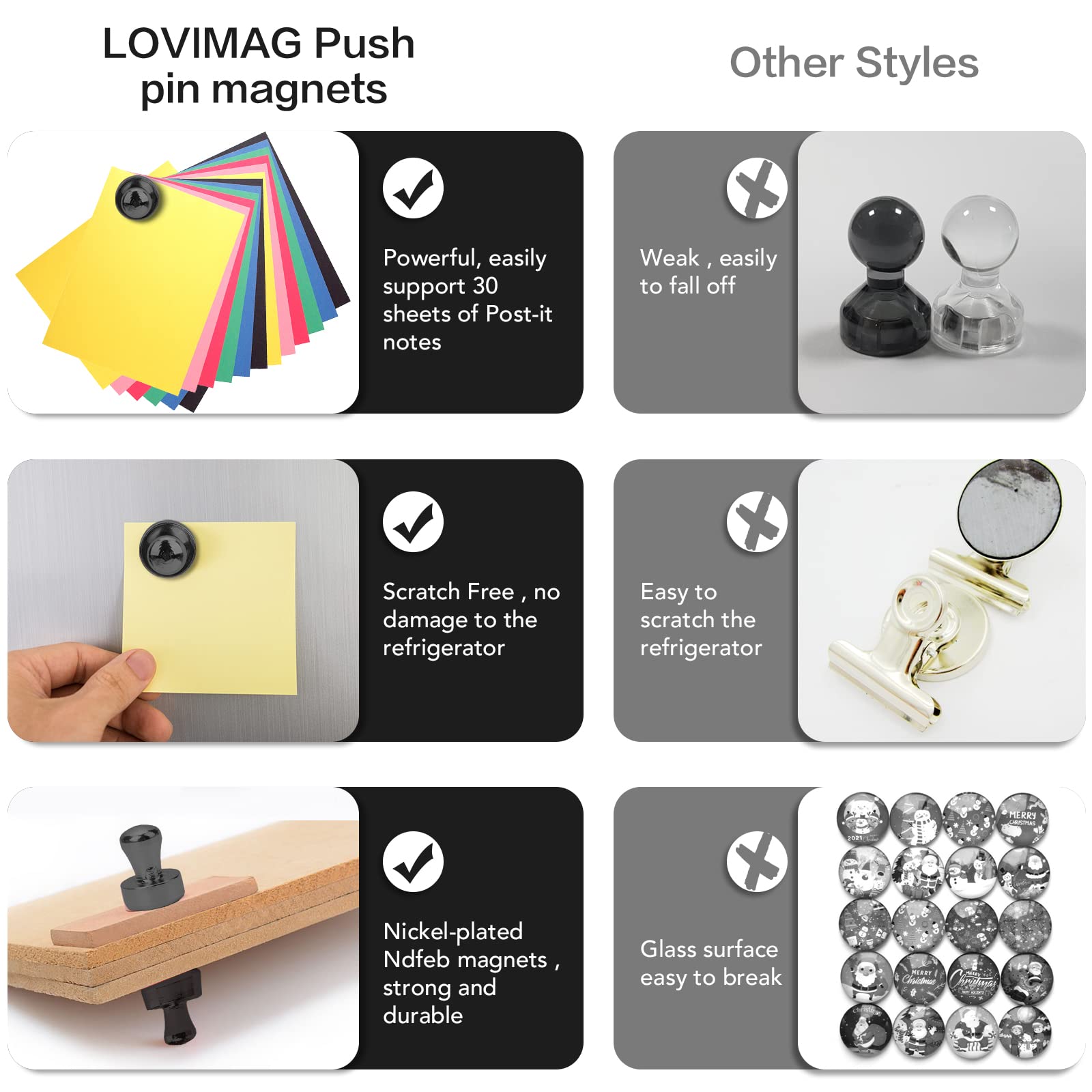 LOVIMAG office classroom magnets hold schedules and notes securely