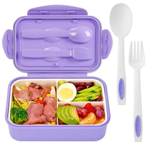 LOVINA 1100ml purple bento box front view for travel-friendly meals
