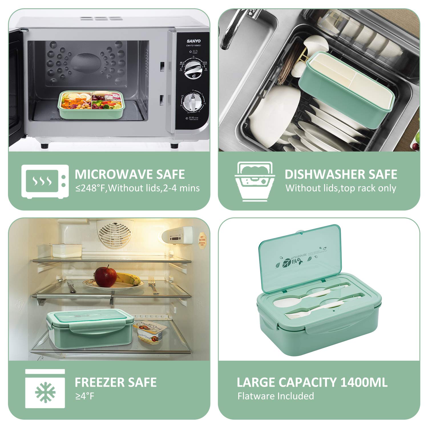 LOVINA bento box freezer safe for pre-portioning meals ahead