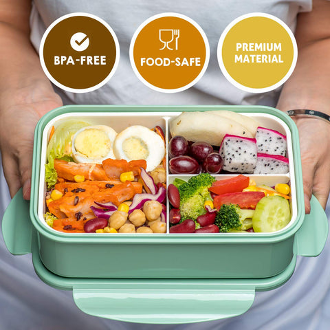 LOVINA bento box three compartments for balanced portions on the go