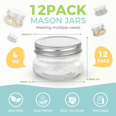 LovoIn mason jar lids with sealing rings for airtight storage