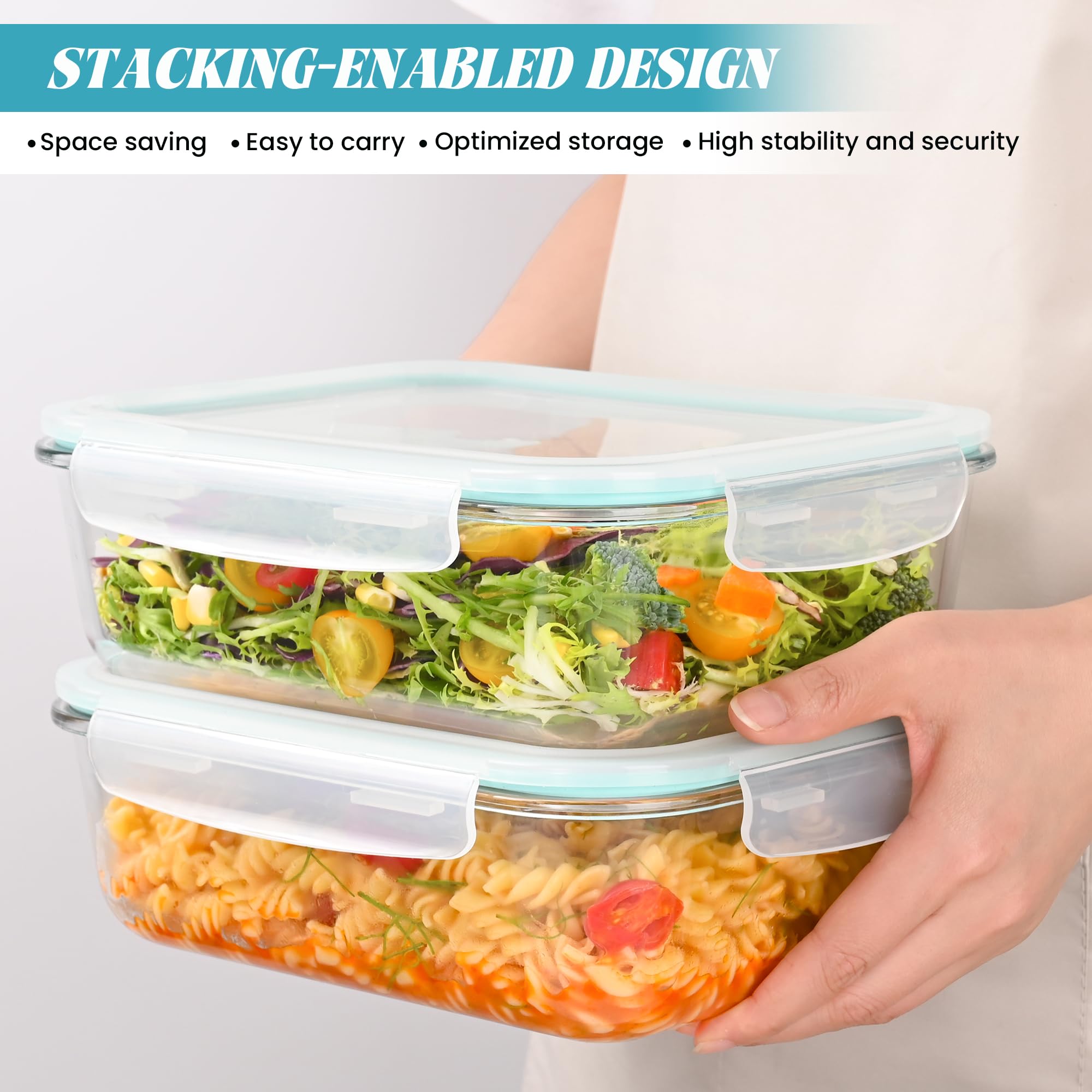 LOVYANXUE airtight lids with silicone seals prevent leaks and keep foods fresh.