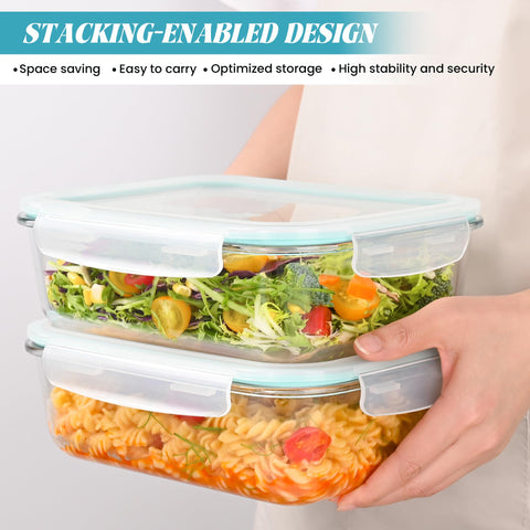 LOVYANXUE airtight lids with silicone seals prevent leaks and keep foods fresh.