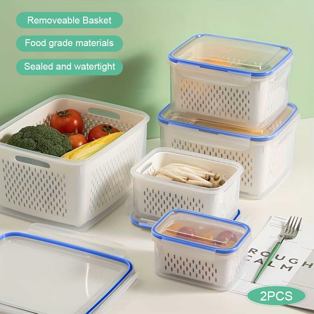 Loyanger large fridge container with lid keeps produce neatly stored.