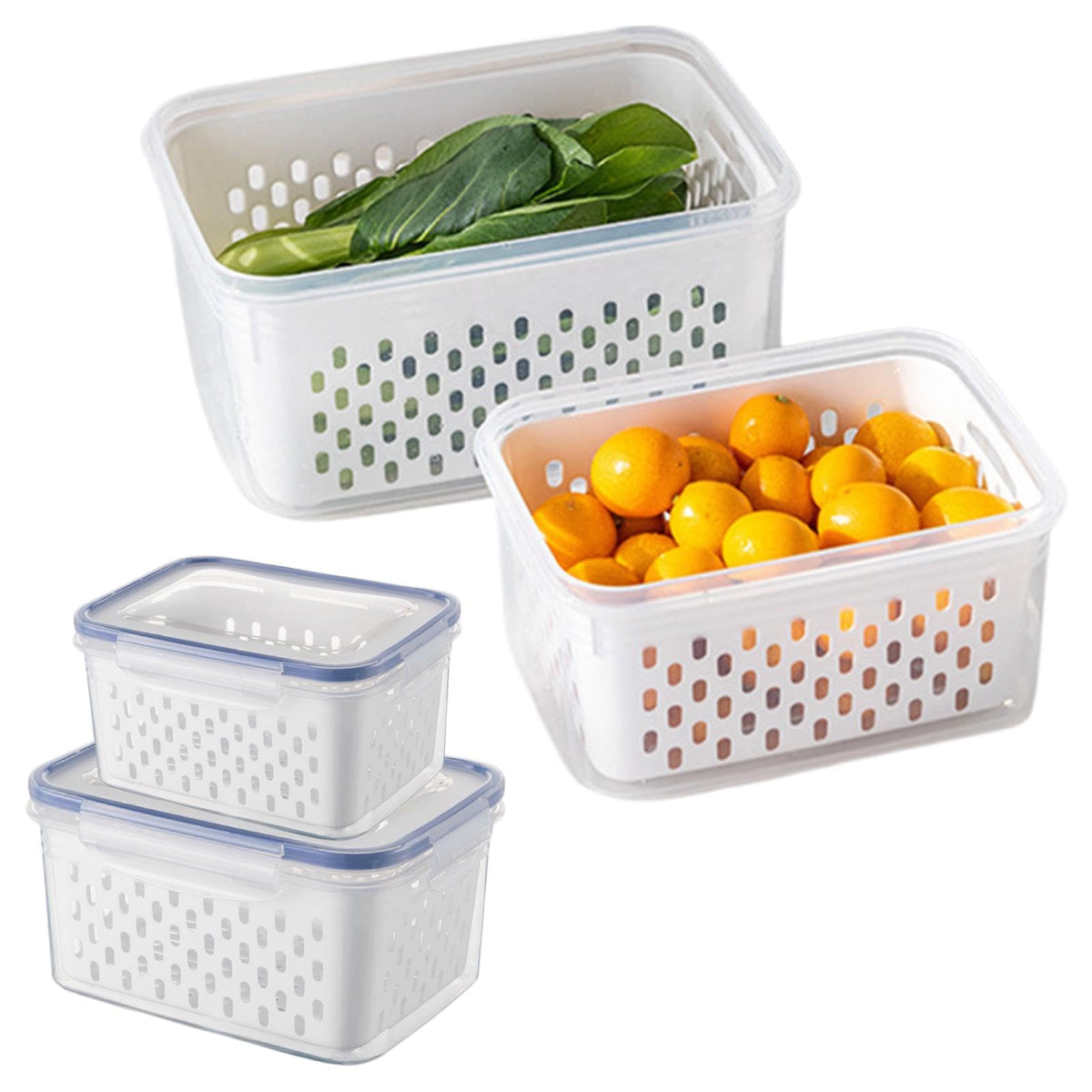 Loyanger fridge fruit storage set in small size with lid for organized freshness.