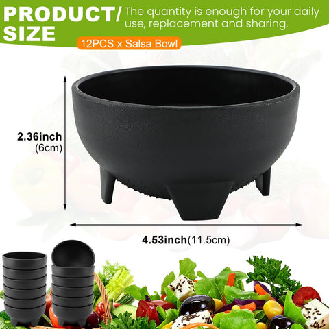 Loyanger durable black salsa bowls provide sturdy serving ware for everyday use