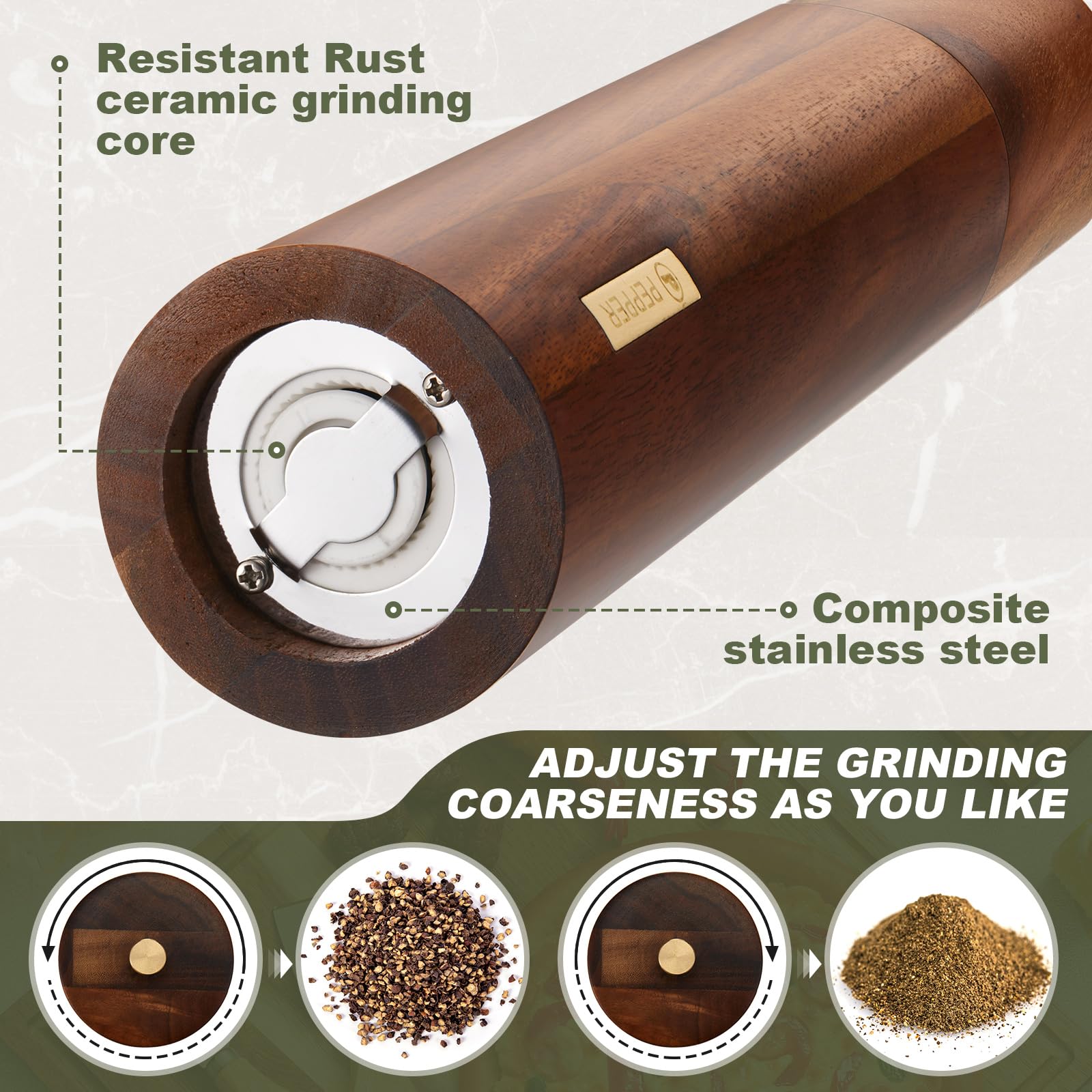 LOYIM adjustable grind knob allows customizing coarseness easily