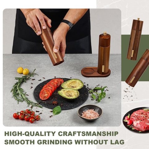 LOYIM salt and pepper grinder tray keeps counters tidy during cooking