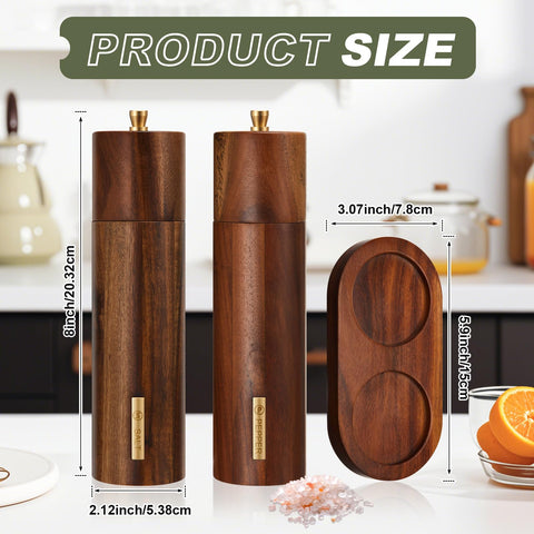 LOYIM wooden pepper grinder 8inch for flavorful meals