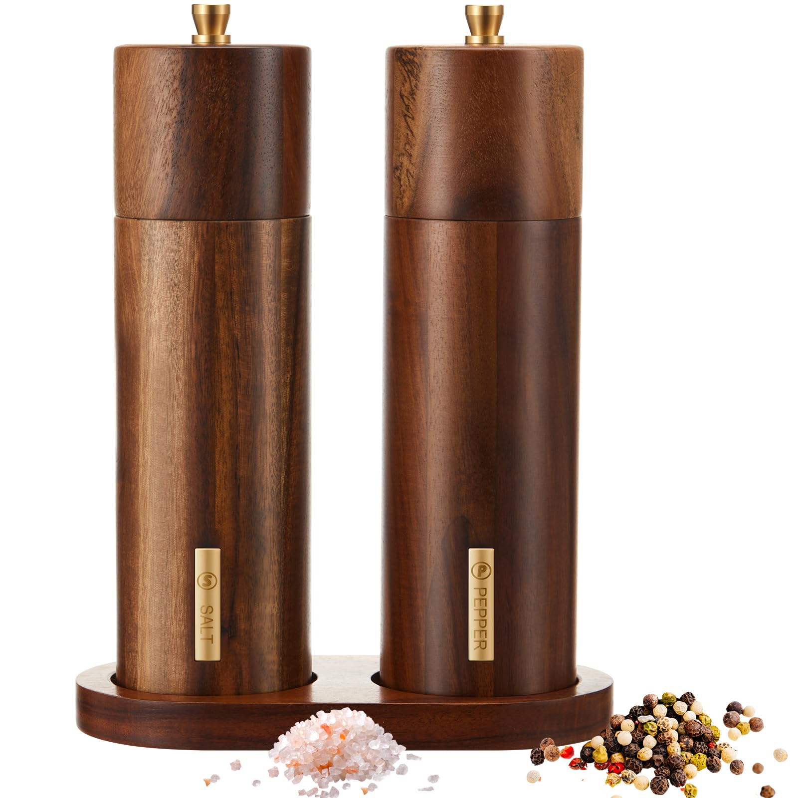 LOYIM wooden salt grinder 8inch for precise seasoning at home