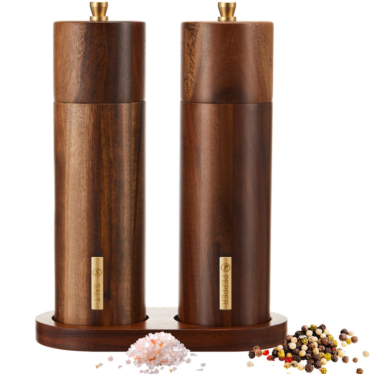 LOYIM wooden salt grinder 8inch for precise seasoning at home