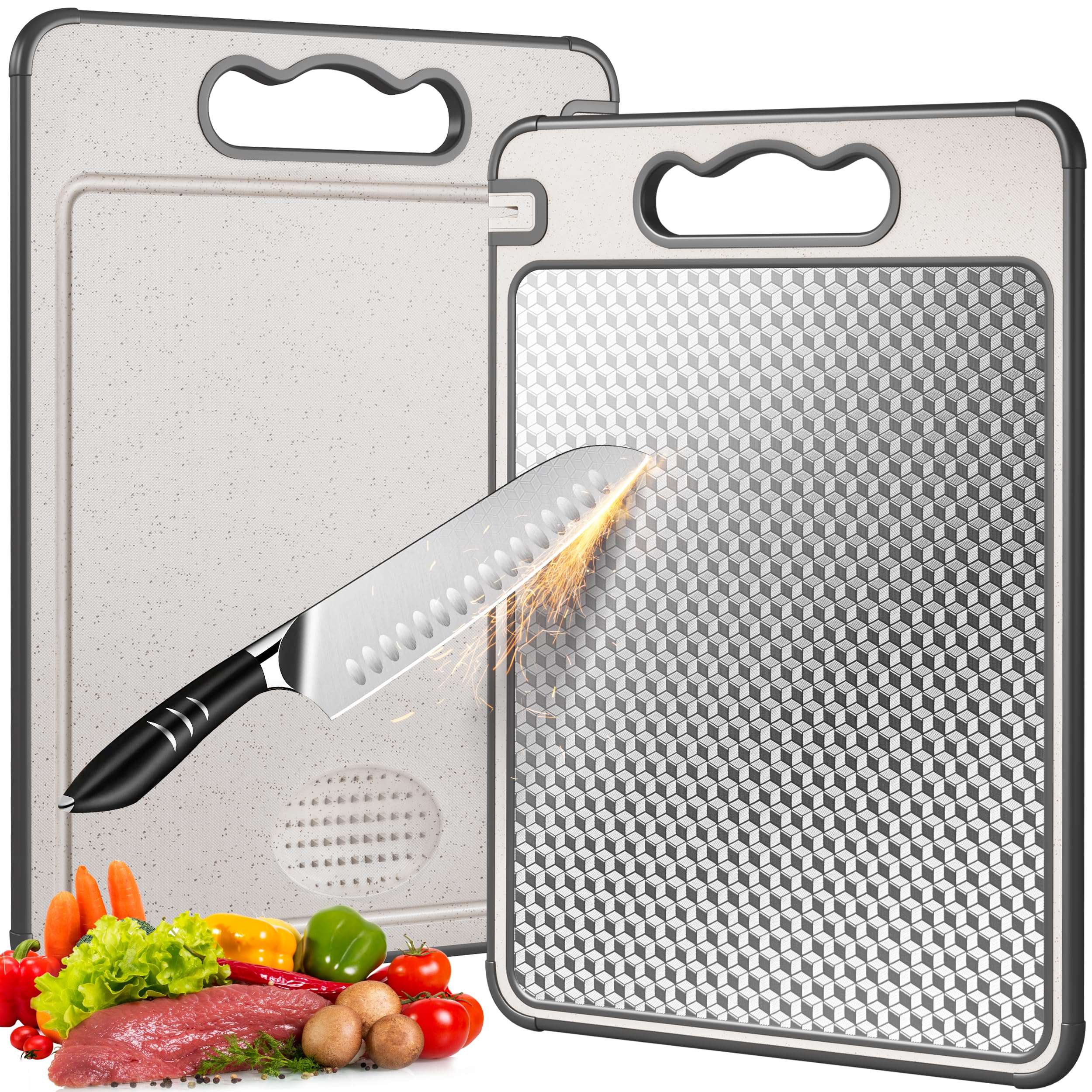 Lozovin cutting board with stainless steel mesh surface for durable, scratch-resistant meat prep and easy sliding control