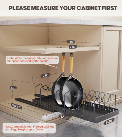 Expandable sliding lid holder rack by Lozovin for quick lid retrieval